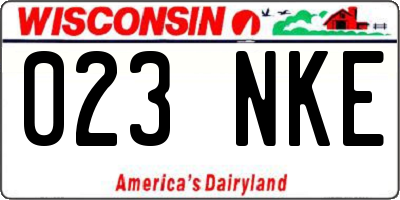 WI license plate 023NKE