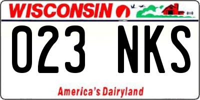 WI license plate 023NKS