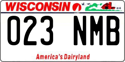 WI license plate 023NMB