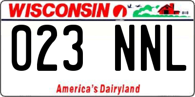WI license plate 023NNL