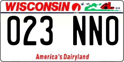 WI license plate 023NNO