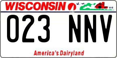 WI license plate 023NNV