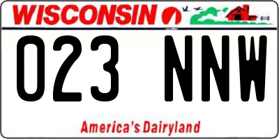 WI license plate 023NNW