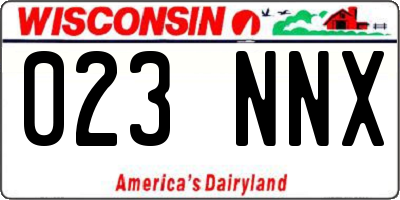 WI license plate 023NNX