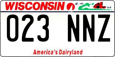 WI license plate 023NNZ