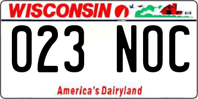WI license plate 023NOC