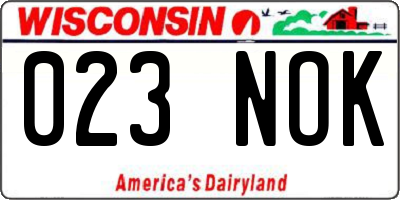 WI license plate 023NOK
