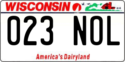 WI license plate 023NOL