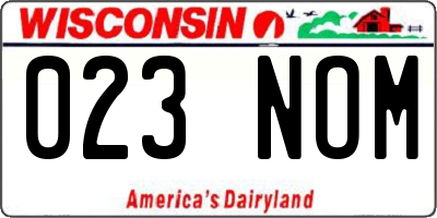 WI license plate 023NOM