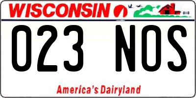 WI license plate 023NOS
