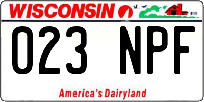 WI license plate 023NPF