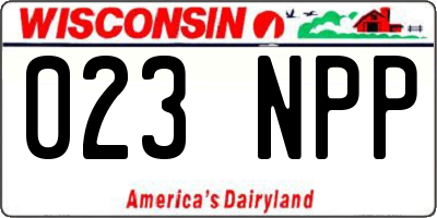 WI license plate 023NPP