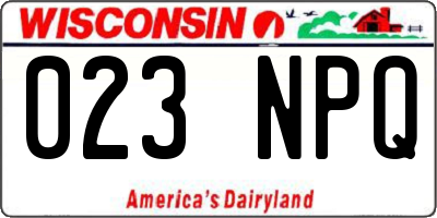 WI license plate 023NPQ