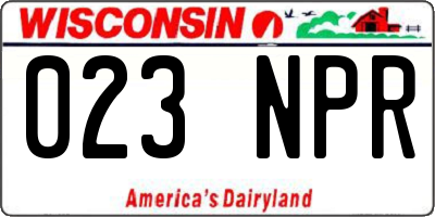 WI license plate 023NPR