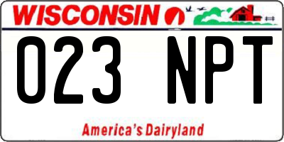 WI license plate 023NPT