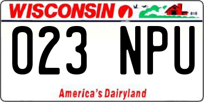 WI license plate 023NPU