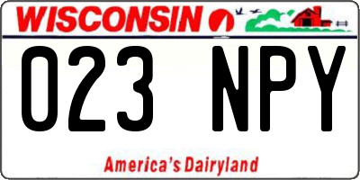 WI license plate 023NPY