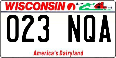 WI license plate 023NQA