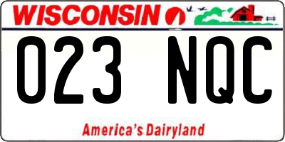 WI license plate 023NQC
