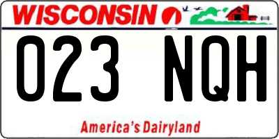 WI license plate 023NQH