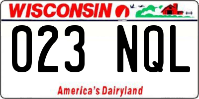 WI license plate 023NQL