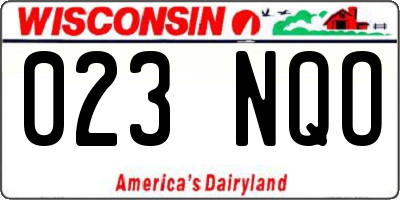 WI license plate 023NQO