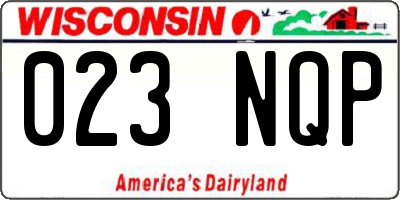 WI license plate 023NQP