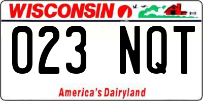 WI license plate 023NQT