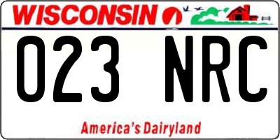 WI license plate 023NRC