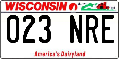 WI license plate 023NRE