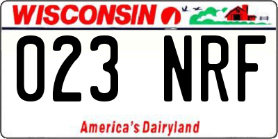 WI license plate 023NRF