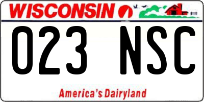 WI license plate 023NSC