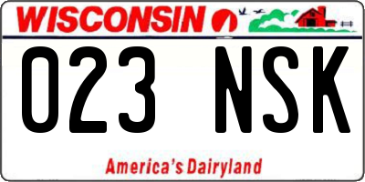 WI license plate 023NSK