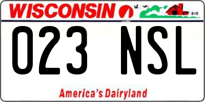 WI license plate 023NSL