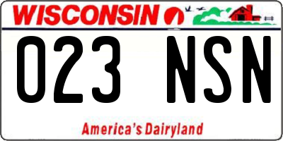 WI license plate 023NSN