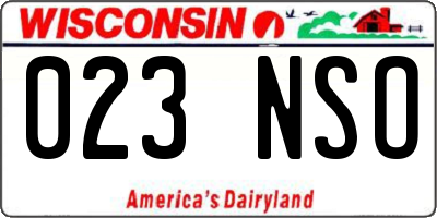 WI license plate 023NSO