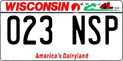 WI license plate 023NSP