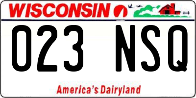 WI license plate 023NSQ