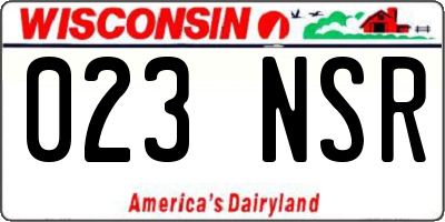 WI license plate 023NSR