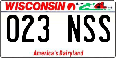WI license plate 023NSS