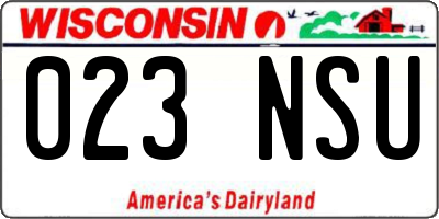WI license plate 023NSU