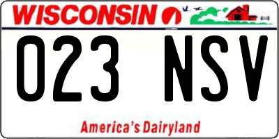 WI license plate 023NSV