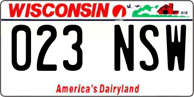 WI license plate 023NSW