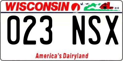 WI license plate 023NSX
