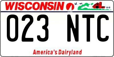 WI license plate 023NTC