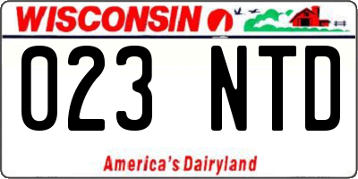 WI license plate 023NTD