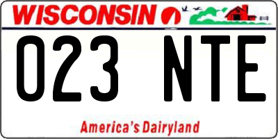 WI license plate 023NTE