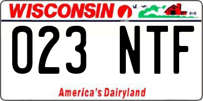 WI license plate 023NTF