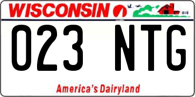 WI license plate 023NTG