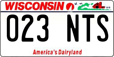 WI license plate 023NTS